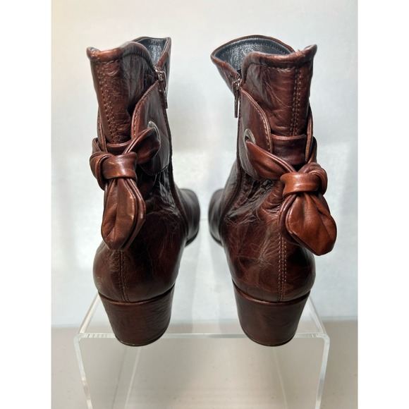 Josef Siebel Women’s Brown Leather Boho Ankle Boots Side Zip EU 40 US 9 - Picture 6 of 14